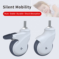 Roulettes non magnétiques en acier inoxydable pour fauteuil roulant médical, avec plaque de fixation de 3, 4 et 5 pouces, pour utilisation en salle de IRM