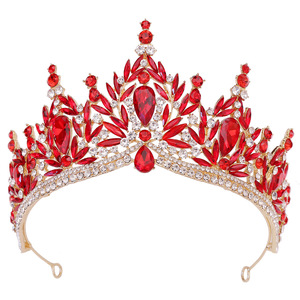 Commercio all'ingrosso nuovo design corona di foglie di cristallo <span class=keywords><strong>5</strong></span> colori strass da sposa corona diadema - Product Image 4
