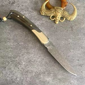 WZ132R manico in osso di Yak in acciaio damasco coltello da tasca per adulti coltello da campeggio - Product Image 3