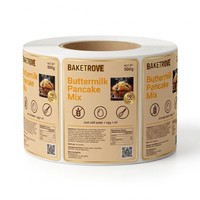 Étiquettes en papier écologiques recyclables personnalisées de qualité supérieure avec estampage à chaud doré et pelliculage mat pour l'emballage de produits alimentaires (pain)