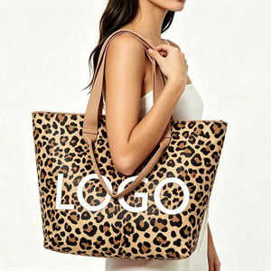 Hot Sale Large Leopard Print <b>Knitted</b> Tote <b>Bag</b> Women Custom Logo <b>Knitted</b> Shopping <b>Bag</b> Daily Outdoor Casual Fashion Tote <b>Bag</b> - Product Image 1