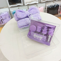 Kit de toilette de voyage vibrant 9-en-1, flacons cosmétiques rechargeables étanches, bandeau et bracelets, accessoires de voyage