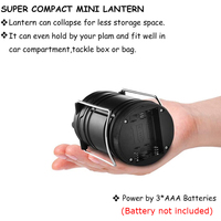 Lanterne de camping portable 3*COB LED, mini lanterne suspendue pour tente, 3W 200 lumens, lampe torche extérieure avec poignée, batterie non incluse