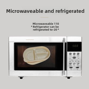 Boîte à lunch jetable en amidon de maïs | Récipient à emporter de repas commercial | Boîte à lunch dégradable résistante aux hautes températures - Product Image 6