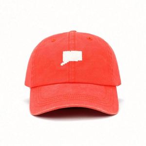 New Arrival 6 Panel Custom Fashion Female Unstructured Washed Cotton Red Adjustable Embroidery Logo Baseball <b>Hat</b> - Product Image 2