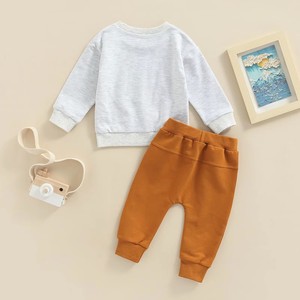 Automne hiver bébé garçon vêtements ensembles petit mec BUBS sweat pull haut pantalons longs garçon bébé survêtement survêtement ensemble de vêtements - Product Image 3