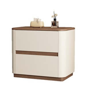 Table de chevet minimaliste moderne en bois massif, meuble de rangement pour chambre à coucher, design de luxe léger - Product Image 1