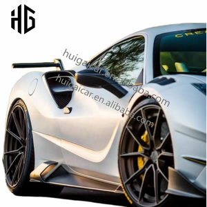 Kit de carrocería de fabricación de fábrica HG para <span class=keywords><strong>Ferrari</strong></span> <span class=keywords><strong>488</strong></span> actualización MSY estilo Kit de carrocería difusor de parachoques trasero delantero faldón lateral guardabarros capuchas - Product Image 3
