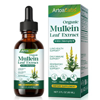 Complément alimentaire en gouttes liquides à l'extrait de feuille de molène, végétalien, marque privée, pour la détoxification et la purification pulmonaires, la santé respiratoire et le soutien immunitaire
