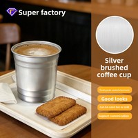 Tasse à café élégante, durable, moderne et minimaliste avec bord roulé, de qualité alimentaire, réutilisable pour le café glacé et les boissons froides