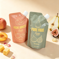 Pochettes souples personnalisées réutilisables pour jus et boissons, avec bec verseur, qualité alimentaire, pour jus de fruits
