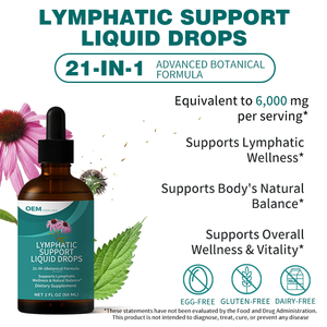 สารสกัดจากพืชธรรมชาติ OEM อาหารเสริมบำรุงระบบน้ำเหลืองชนิดน้ำ 21-in-1 หยดช่วยระบายน้ำเหลืองสำหรับผู้หญิงและผู้ชาย - Product Image 4