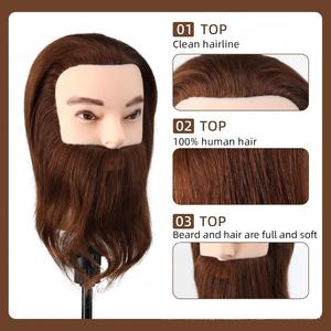 Tête de mannequin homme avec cheveux 100% humains pour la coupe, la coloration, la permanente et la formation professionnelle des coiffeurs - Product Image 5