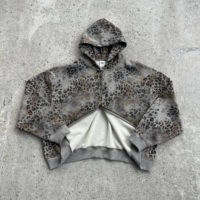 Ensemble de survêtement unisexe en molleton French Terry avec logo personnalisé pour fabricants – Motif léopard et camouflage – Jogger, sweat-shirt et pantalon de survêtement