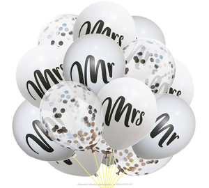 Venta al por mayor de impresión de el Sr. Y la Sra. Confeti látex globo conjunto para la boda propuestas fiesta decoraciones - Product Image 2