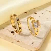 Modeschmuck-Ringsets Maßgefertigte Massive 18K Vergoldete Edelstahlringe