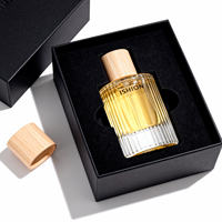 Flacons de parfum ronds en verre personnalisés et élégants 30ml/50ml/100ml, transparents, vides, avec bouchon à vis et emballage pour diffuseur à bâtonnets