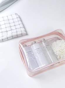 Bolsa de Maquillaje Transparente Personalizada con Logotipo, Bolsa de Aseo para Viaje, Bolsa de Cosméticos Pequeña de PVC con Doble Cierre para Mujer - Product Image 4