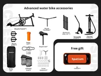 Vélo aquatique gonflable, vélo flottant en PVC, couleur bleue, équipement de divertissement pour parc aquatique, logo personnalisé imprimé
