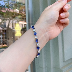 Fashion Jewelry Eco-friendly <b>Copper</b> Multicolor Zircon Fine Layered Link Chain Bracelets <b>Bangles</b> for Refined Premium Gift - Product Image 3