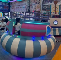 Manège Disco Turntable Tagada pour parcs d'attractions et fêtes foraines, manège disco rotatif palpitant avec lumières colorées