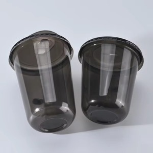 <span class=keywords><strong>Gobelet</strong></span> en <span class=keywords><strong>plastique</strong></span> <span class=keywords><strong>noir</strong></span> jetable 12 oz 14 oz 16 oz <span class=keywords><strong>Gobelet</strong></span> en <span class=keywords><strong>plastique</strong></span> <span class=keywords><strong>noir</strong></span> en forme de U Logo personnalisé <span class=keywords><strong>Gobelet</strong></span> à bulles avec couvercle - Product Image 2