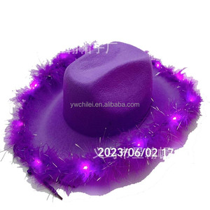 Sombrero de vaquero <span class=keywords><strong>Boa</strong></span> Rosa Led - Product Image 5