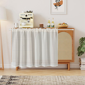 Tenda per mobiletto Aodu, semitrasparente, con volant, per ripiano sottolavello o isola cucina, 12 colori, all'ingrosso direttamente dalla fabbrica - Product Image 2