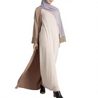 Abaya pour femmes musulmanes, robe ouverte modeste, kimono, grande taille, été, automne, printemps, ensemble Abaya pour l'Aïd