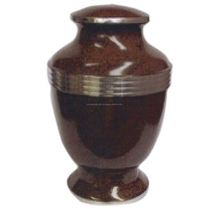 Urnes de maître de crémation de mémorial funéraire pour adultes avec bande argentée pour cendres humaines fabriquées à la main en laiton - Product Image 4