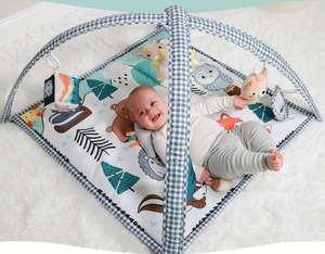 Tapis d'activités pour bébé, centre d'activités pour bébé avec tapis de jeu et 7 jouets - Product Image 1