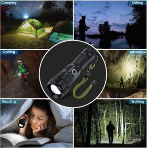 Linterna Táctica Recargable USB Amzyigou, 100000 Lúmenes, LED Súper Brillante, Cuerpo de Aluminio, Agarre Antideslizante, 5 Modos, Impermeable - Product Image 6