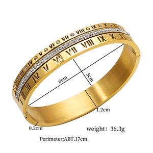 Thời Trang Đồ Trang Sức Quyến Rũ Thép Không Gỉ Trang Sức Sang Trọng Chunky Zircon Ngọc Trai Cuff Thép Khóa Key Bangle Vòng Đeo Tay Vài Trang Sức <span class=keywords><strong>Set</strong></span> - Product Image 6