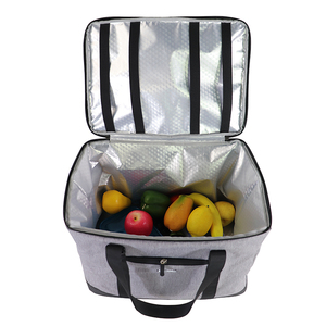 Sac à lunch isotherme pliable extra large et robuste, étanche, 45L, en polyester 600D, avec poche avant et fermeture éclair - Product Image 3