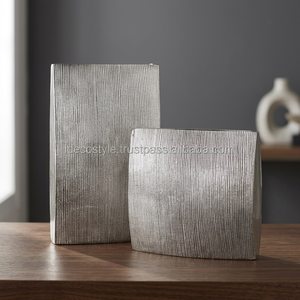 Large Ribbed Cast Aluminum <b>Vase</b> - Product Image 4
