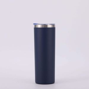 Gobelet de sublimation 20oz en acier inoxydable blanc, mince et droit, vierge, avec couvercle et paille métallique - Product Image 5