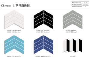 Mosaïque de carreaux de céramique en porcelaine décorative pour mur intérieur, dosseret de cuisine, <span class=keywords><strong>gris</strong></span>, <span class=keywords><strong>chevron</strong></span>, mat, glacé, 318,5x224 mm - Product Image 6