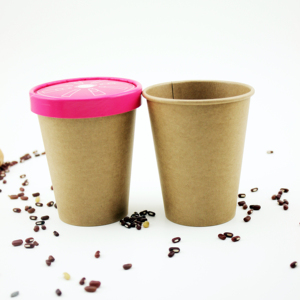 8oz 280ml 16oz 520ml <span class=keywords><strong>2020</strong></span> desechables impresos personalizados degradable kraft taza de café de papel - Product Image 6