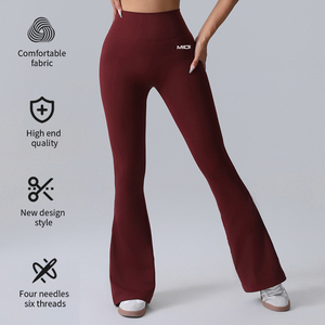 <span class=keywords><strong>Leggings</strong></span> de Yoga <span class=keywords><strong>Acampanados</strong></span> de Alta Calidad para Mujer, Pantalones de Fitness de Cintura Alta con Efecto Levanta Glúteos, Diseño Sólido - Product Image 2