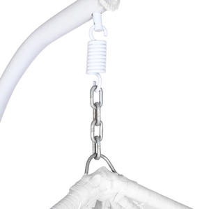 आधुनिक शैली धातु रॉकिंग रतन स्विंग चेयर के साथ आंगन के लिए बाहरी अवकाश के लिए कुशन गार्डन बेंच के साथ - Product Image 2