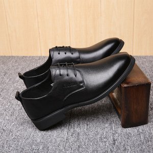 Men's Breathable Fashionable Genuine Leather Lace-Up Camouflage Waterproof Business Formal Flat Casual Outdoor <b>Height</b> <b>Increasing</b> - Product Image 2