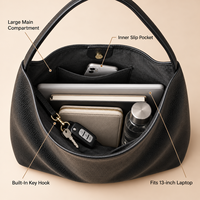 Sac à bandoulière Hobo en cuir PU personnalisé avec logo OEM, grande capacité, imperméable, pour femme, sac fourre-tout sous le bras, vente en gros directe usine