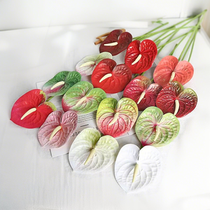 Bunga Anthurium Sentuhan Asli untuk Dekorasi Pernikahan, Bunga Anthurium Buatan, Tanaman Hias, Bunga Anthurium Artifisial