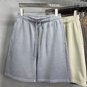 Mode Arrivée Qualité Surdimensionné Garçons Acide Lavé Couleur Teint 420g Français Terry Coton Douane Logo Hommes Sport Casual Shorts - Product Image 4