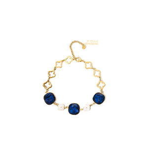 Fashion Chain <b>Bracelet</b> Gold Plated 316L Stainless Steel Blue <b>Crystal</b> Link Design Women's Jewelry - Product Image 2