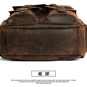 New Hot Sales <b>Large</b> Capacity Crazy Horse Genuine <b>Leather</b> Bag 15 Inch Laptop <b>Backpack</b> <b>Leather</b> Traveling Shoulder Bag for Men - Product Image 5