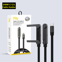 Câble de charge rapide USB-C haute puissance 240W 3A avec support de téléphone PD pour ordinateur, iPhone, ordinateur portable et tablette