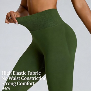 Leggings de yoga pour femmes, personnalisés, sans coutures, taille haute, effet push-up, anti-transparence, en nylon et élasthanne, à séchage rapide, pour la gym et le yoga - Product Image 4