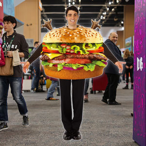 大人のためのハンバーガーコスチュームハロウィーンステージパフォーマンスとファーストフードプロモーション男性コスプレ衣装衣装 - Product Image 3