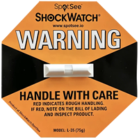 Manipuler avec soin : Étiquette d'impact d'expédition ShockWatcher 75G – Moniteur visuel de dommages pour la logistique